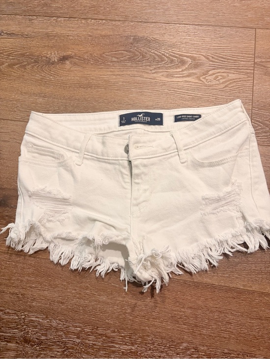 Hollister Pants - Hollister White Distressed Frayed Hem Denim Shorts